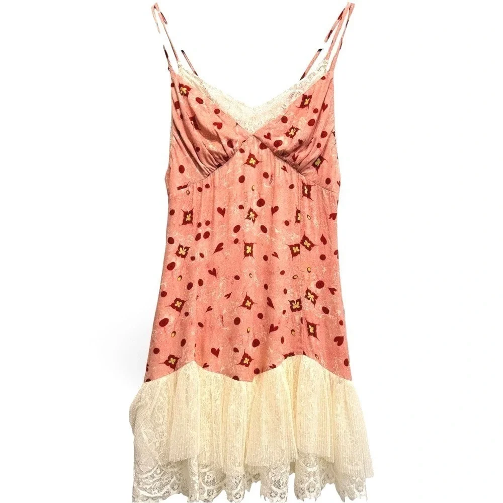 Anthropologie‎ Gulhatun Aydin Sweetheart Mini Lace Dress Coquette XS Balletcore